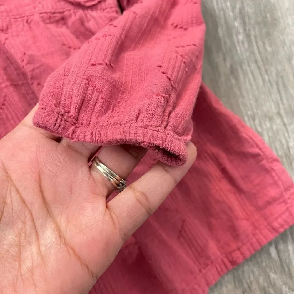 Genuine Kids From OshKosh Toddler Girl’s Pink Long Sleeve Ruffle Keyhole Top 5T